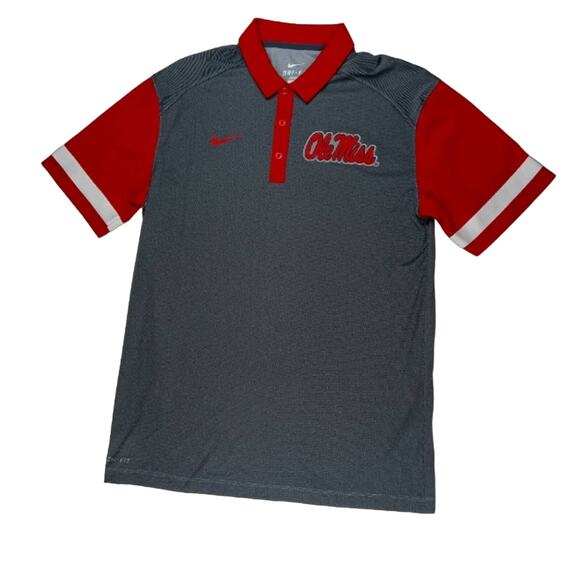 Ole Miss Nike Dri Fit Men's Polo Golf Shirt Medium - Picture 1 of 6